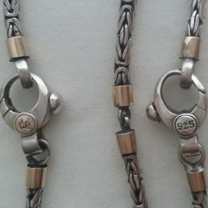 Bali Sterling Silver with Gold Necklaces (2) ♥